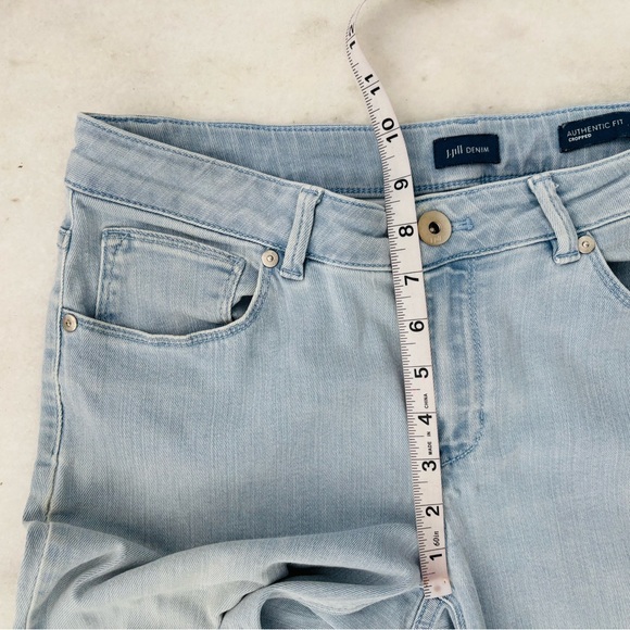 J. Jill Jeans Authentic Fit Light Wash Crop Cuff Hem Mid Rise Womens 8 Classic - Picture 7 of 8